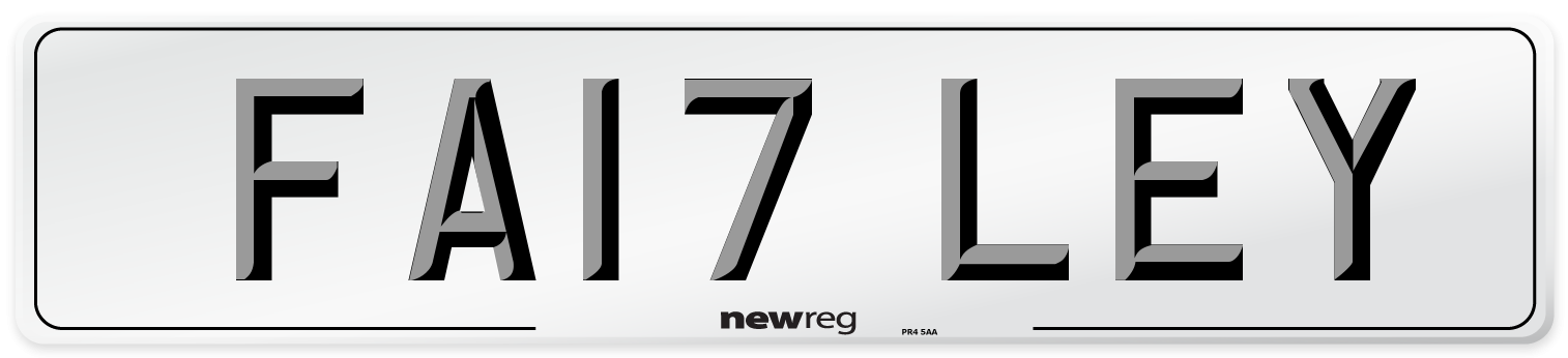 FA17 LEY Number Plate from New Reg